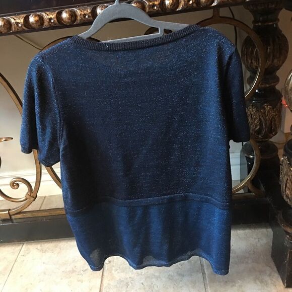 SAKS NAVY Sparkle Top w Blue Tulle Hem - Picture 8 of 8